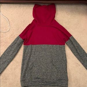 Red and Gray Turtle Neck